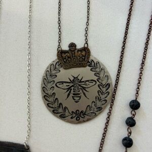 Queen Bee Pendant Necklace by artisan So Beautifully Broken